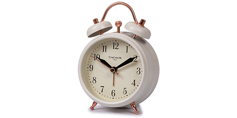 Despertador timemark branco e rosÉ 14x10x5 cm